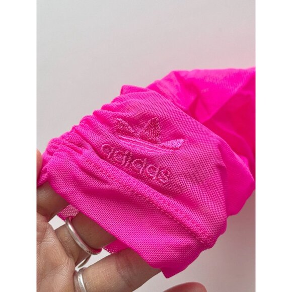 ADIDAS x IVY PARK Hot Pink Sheer Ruched Mesh Long Sleeve Romper, Size M - Picture 5 of 16